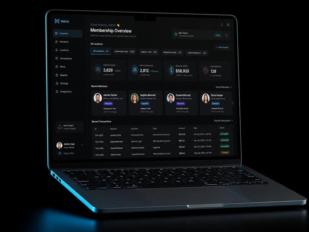 Mockup del proyecto Sistema de Membresías Multi-sede